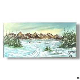 Harold Cox 20C Oil on Canvas "Snowy Landscape"