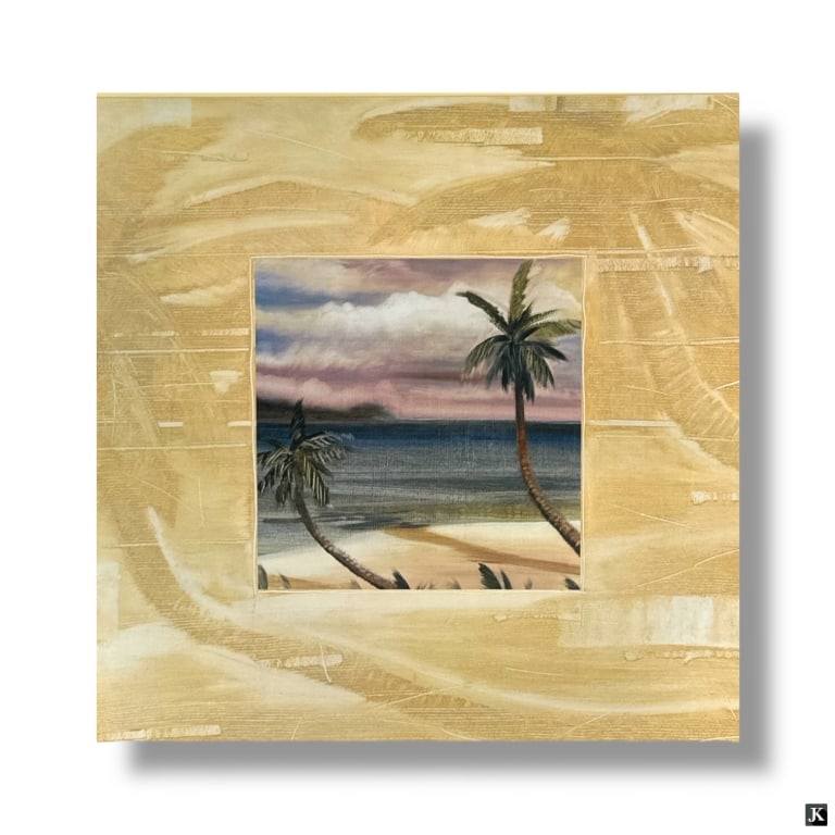 Decorative Framed Color Print "Beach Scene" (1 of 3)