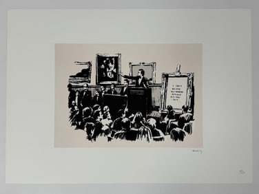 Banksy Signed Lithograph "Morons"
