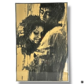 Vintage Framed Alto Luongo Print "Lovers"