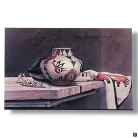 Large Decorative Framed Color Print "Pueblo Pots"
