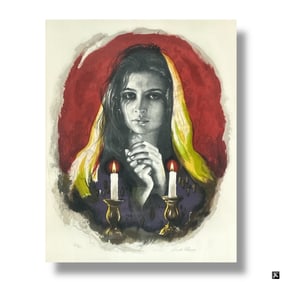 Sandu Liberman Lithograph "Shabbas Candles IV A"