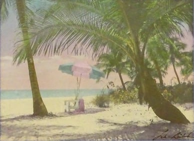 Artist Unknown Framed Print "Beach Scene"