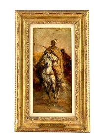 after: Adolph Schreyer Oil/Board "Bedouin Man"