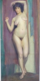 Vintage Oil on Board "Nude", Mystery Artist