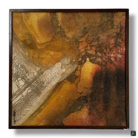 Vintage Asian Batik Painting on Silk