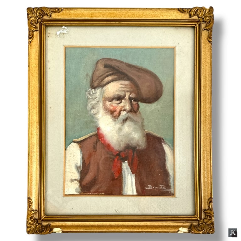 Vintage Italian School Oil/Canvas "Man with Beard" (1 of 1)