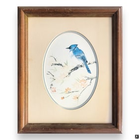 Anton Wang (USA 20th C) Lithograph Of Bluejay