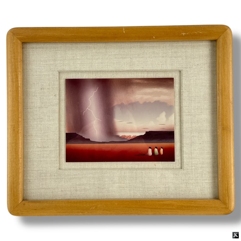 RC Gorham lithograph 99/175: RC Gorham lithograph 99/175. Thunderstorm. Measures 10 inches high x 12 inches wide. Total Framed. Keywords: RC Gorham, Thunderstorm lithograph, limited edition print, numbered 99/175, framed artwork,