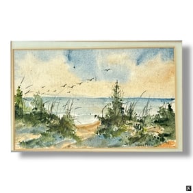 Vernon Rollins Watercolor "Beachscape"