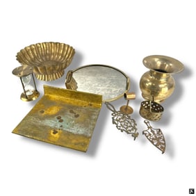 9 pc Lot of Antique Brass Items