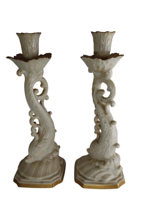 Pair Vintage Lenox Dolphin Aquarius Candlesticks (1 of 2)