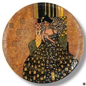 Klimt Acrylic Decorative Charger "Woman in Gold"