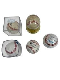 Collection of 5 Autographed Baseballs, Hank Aaron+