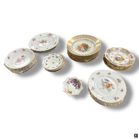 37 Pc Assorted Floral Pattern Porcelain Dinnerware