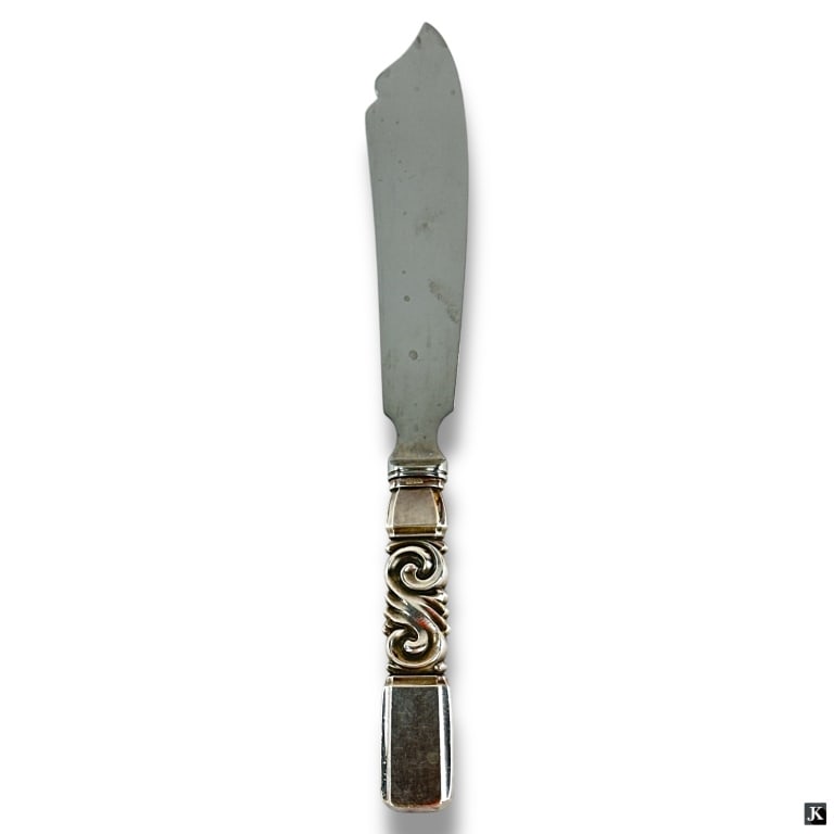 Georg Jensen Sterling "Scroll" Cake Knife (1 of 3)
