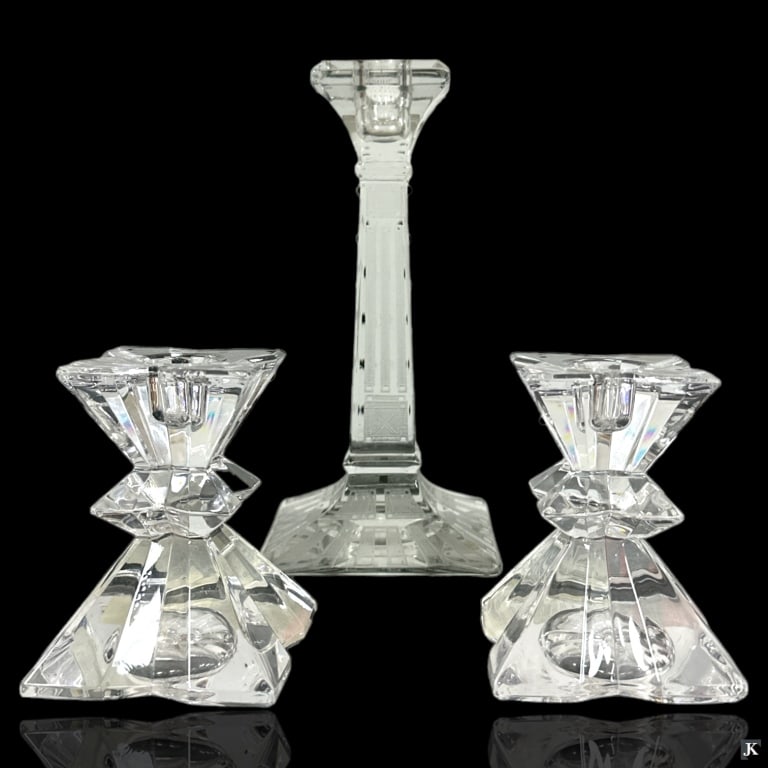 Heisey Glass & Pair Mikasa Glass Candleholders (1 of 3)
