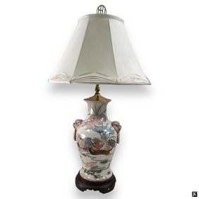 Chinese Decorated Ceramic Urn Lamp