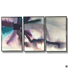 Joey Steffen Acrylic on Paper "Sunburst" Triptych