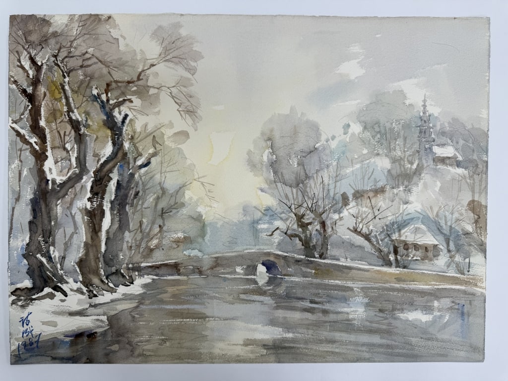 (Asian) Artist Unknown Watercolor/Paper (1 of 5)