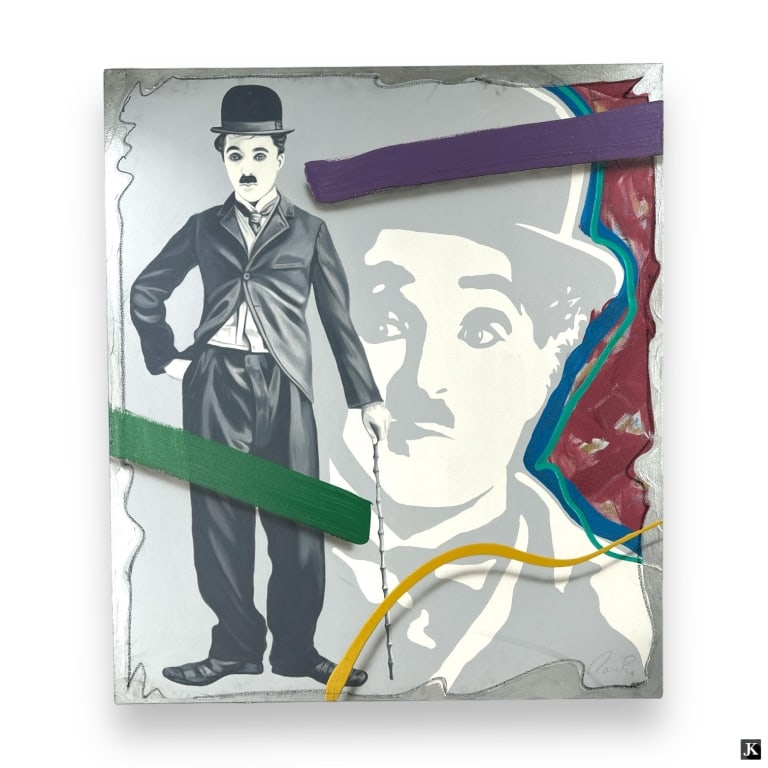 Jim Ceravalo (USA 20th C) Charlie Chaplin Acrylic (1 of 6)