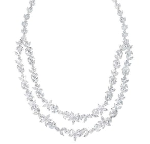 40 Carat Cluster Necklace in 18K White Gold