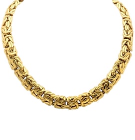 18k Gold Byzantine Necklace