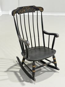 Antique Nichols & Stone Wooden Rocking Chair