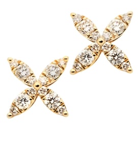 14k Yellow Gold Diamond Earrings