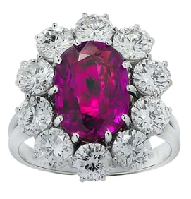 3.82ct Pinkish Purple Oval Sapphire Cocktail Ring