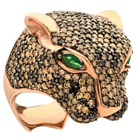 14k Rose Gold Color Gemstone Ring