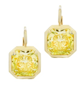 GIA Certified 8.9 Carat Fancy Yellow Diamond Dangl