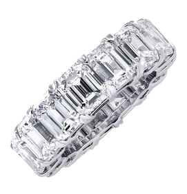 15.23 Carat Emerald Cut Diamond Eternity Band