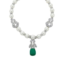 Piranesi Italy 40 Carat Emerald Drop Necklace