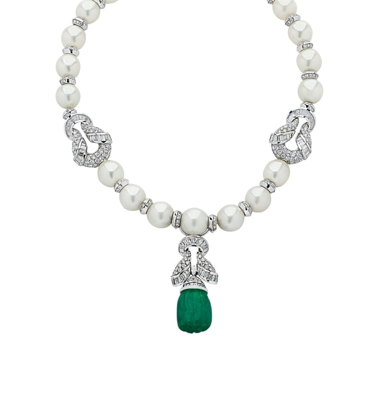 Piranesi Italy 40 Carat Emerald Drop Necklace (1 of 5)