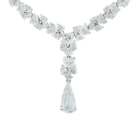 56 Carat Platinum Diamond Drop Necklace