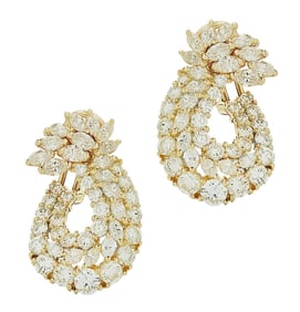 8 Carat Diamond Swirl Hoop Earrings