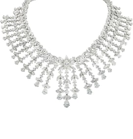 119ct Platinum Diamond Bib Necklace