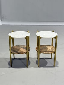 Modern, Brass, Marble Night Stands