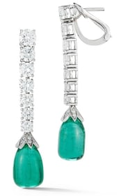 EMERALD AND DIAMOND EARRING
