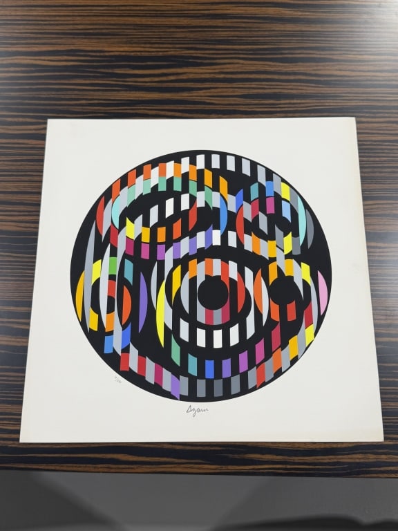 Yaacov Agam "Message of Peace": Yaacov Agam "Message of Peace" Agamograph. Color Lithograph. Signed and numbered lower. Measures 15 inches high x 15 inches wide.