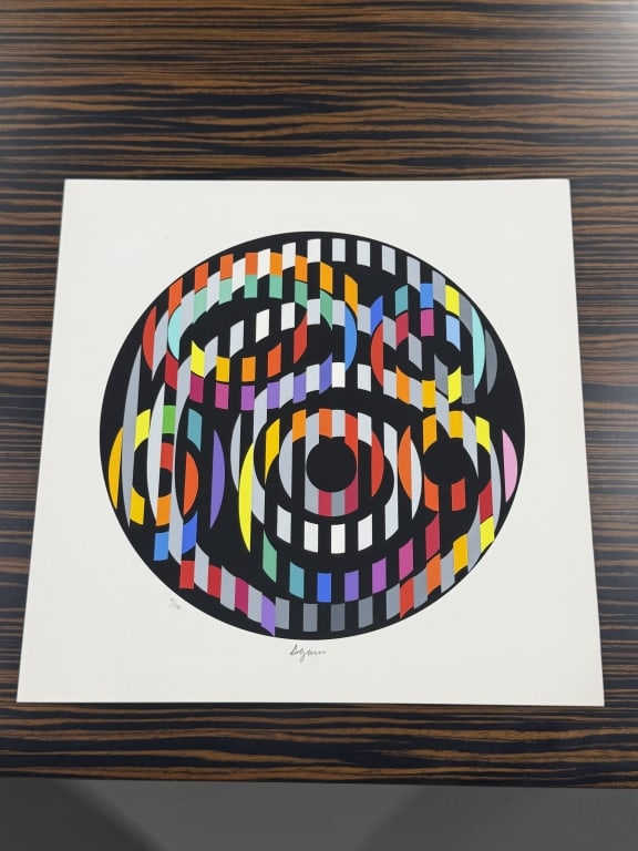 Yaacov Agam "Message of Peace": Yaacov Agam "Message of Peace" Agamograph. Color Lithograph. Signed and numbered lower. Measures 15 inches high x 15 inches wide.