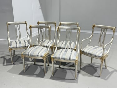 Regency Style Swan Dining Table Chairs