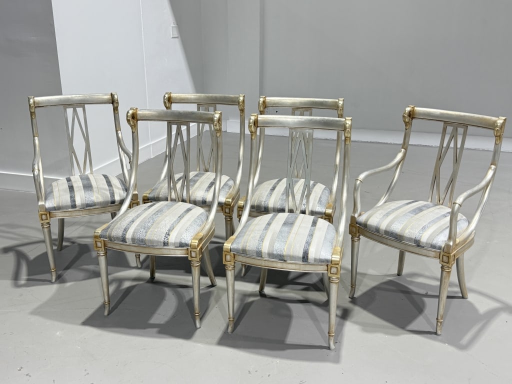 Regency Style Swan Dining Table Chairs (1 of 6)