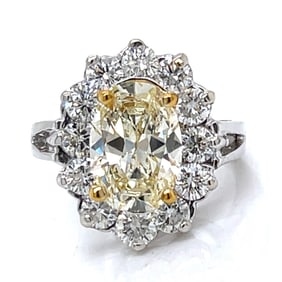 14K White Gold 2.82 Ct. Fancy Yellow Diamond Ring
