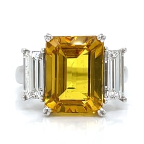 Platinum GIA Certified 8.00 Ct. Yellow Sapphire &