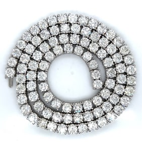 14K White Gold 93.00 Ct. Diamond Necklace