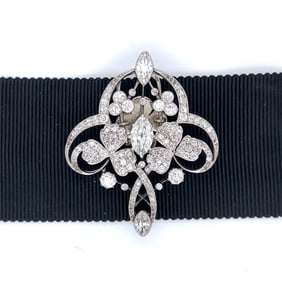 Art Deco Platinum Diamond Choker Necklace