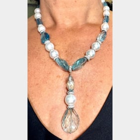 JABEL Platinum & 18K White Gold Aquamarine