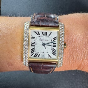 CARTIER 18K Yellow Gold Automatic Tank Francaise w
